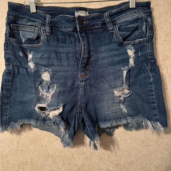 Cello Pants - Cello Frayed Hem Blue Jean Shorts